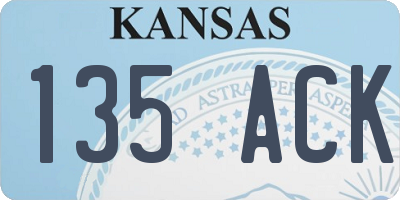 KS license plate 135ACK