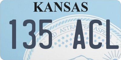 KS license plate 135ACL