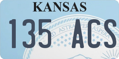 KS license plate 135ACS