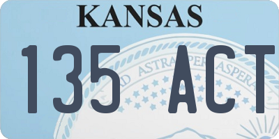 KS license plate 135ACT