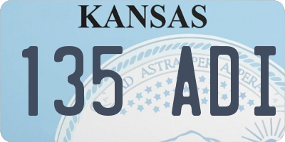 KS license plate 135ADI