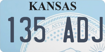 KS license plate 135ADJ