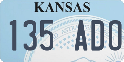 KS license plate 135ADO