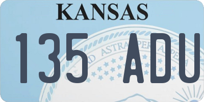 KS license plate 135ADU