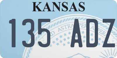 KS license plate 135ADZ