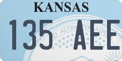 KS license plate 135AEE