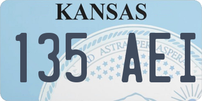 KS license plate 135AEI