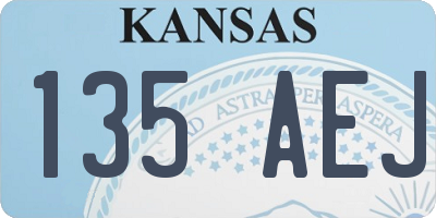 KS license plate 135AEJ