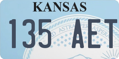 KS license plate 135AET