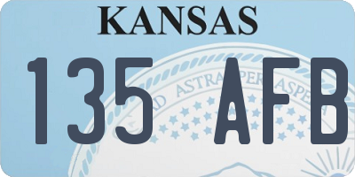 KS license plate 135AFB
