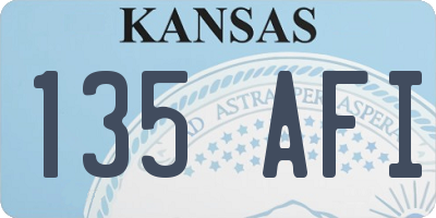 KS license plate 135AFI