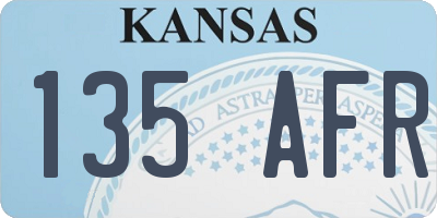 KS license plate 135AFR