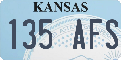 KS license plate 135AFS