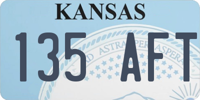 KS license plate 135AFT