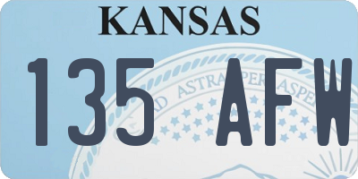 KS license plate 135AFW