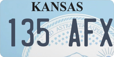 KS license plate 135AFX