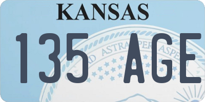 KS license plate 135AGE