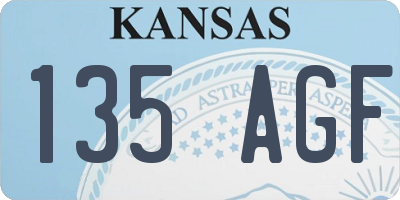 KS license plate 135AGF