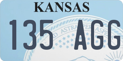 KS license plate 135AGG