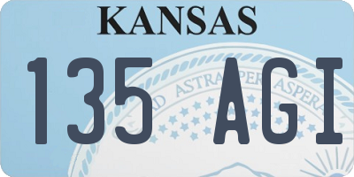KS license plate 135AGI
