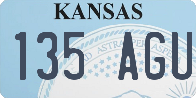 KS license plate 135AGU