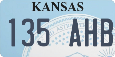 KS license plate 135AHB