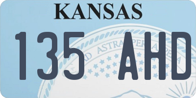 KS license plate 135AHD