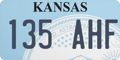 KS license plate 135AHF
