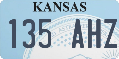 KS license plate 135AHZ