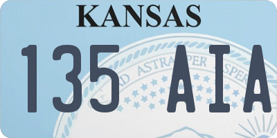 KS license plate 135AIA