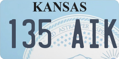 KS license plate 135AIK