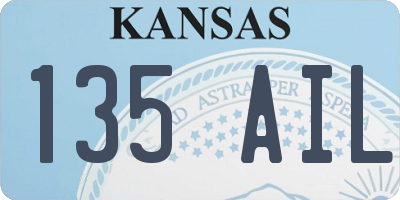 KS license plate 135AIL