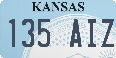 KS license plate 135AIZ