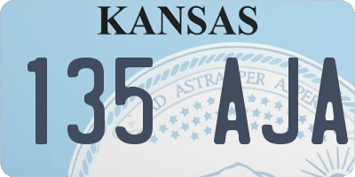 KS license plate 135AJA