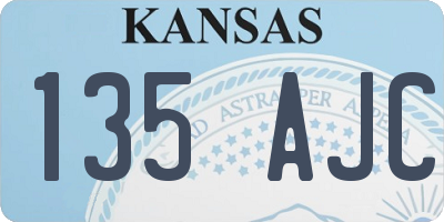 KS license plate 135AJC