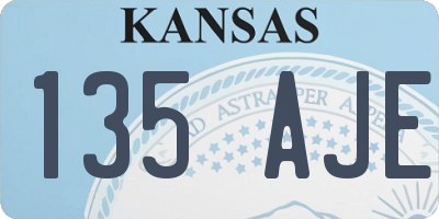 KS license plate 135AJE