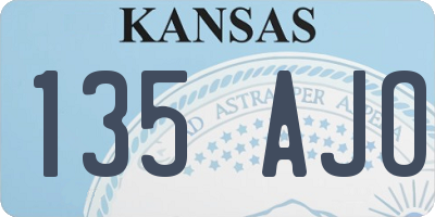 KS license plate 135AJO