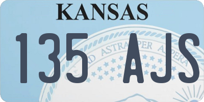 KS license plate 135AJS
