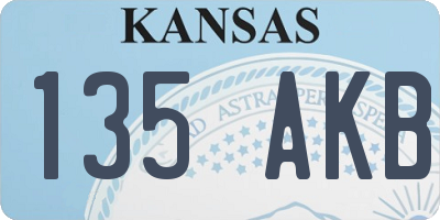 KS license plate 135AKB