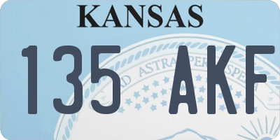 KS license plate 135AKF