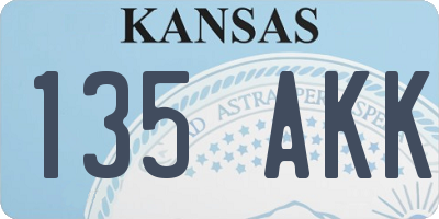KS license plate 135AKK