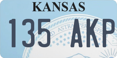 KS license plate 135AKP