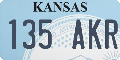 KS license plate 135AKR