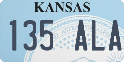 KS license plate 135ALA