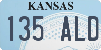 KS license plate 135ALD