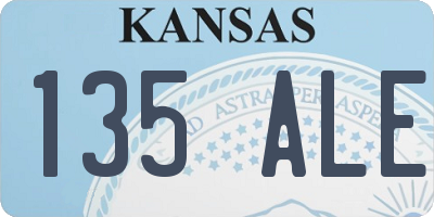 KS license plate 135ALE