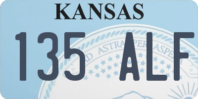 KS license plate 135ALF
