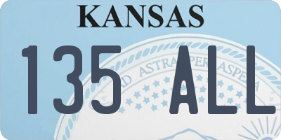 KS license plate 135ALL