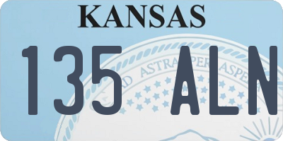 KS license plate 135ALN