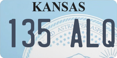 KS license plate 135ALQ